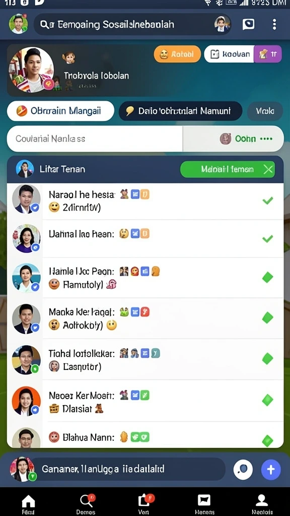 Berbagai mode permainan yang dapat dipilih.