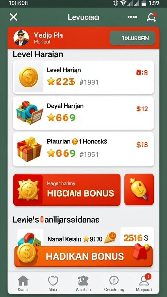 Fitur bonus harian yang menguntungkan setiap pemain.