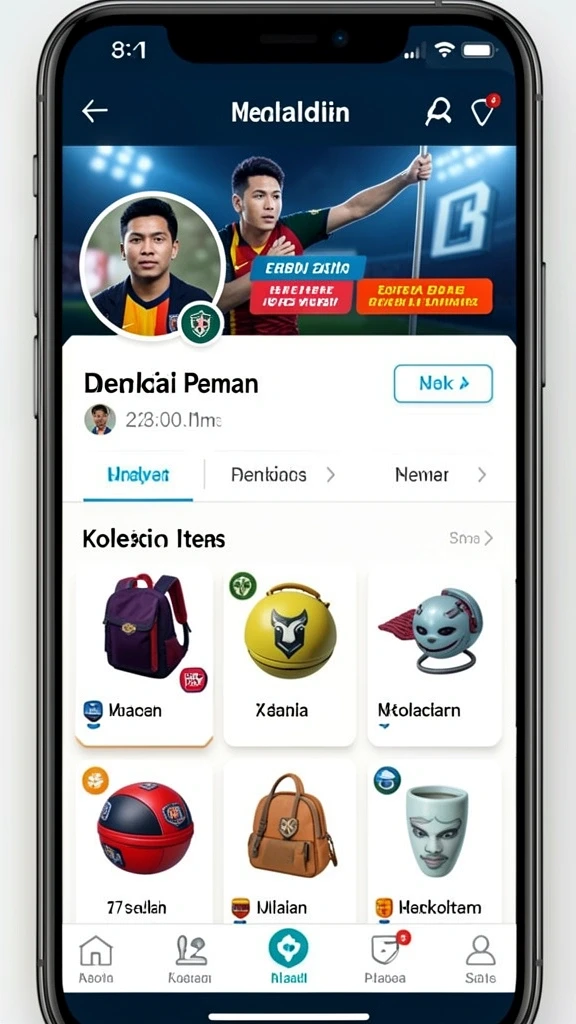 Menampilkan antarmuka pengguna SUPER5 yang menarik.